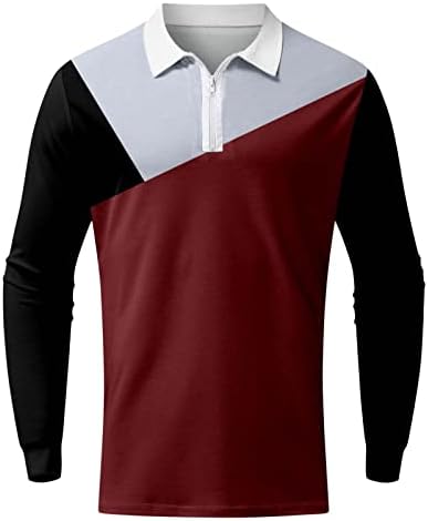 Xxbr 2022 חולצות פולו חדשות לגברים, שרוול ארוך משובץ צווארון צווארון צווארון גולף חולצת מעצבי שרירים