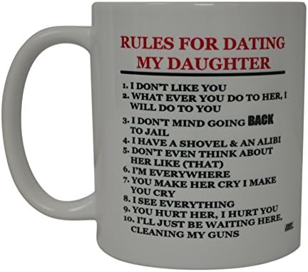 נוכלים נהר טקטי מצחיק אבא קפה ספל חידוש כוס רעיון מתנה גדול עבור גברים אב כללים עבור היכרויות הבת שלי