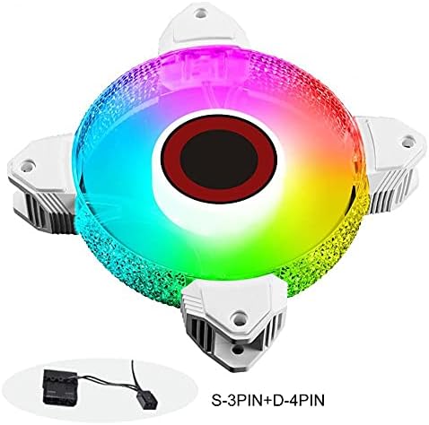 מאוורר קירור של SJYDQ קירור מהיר אנטי-כיבוי אור מגניב אור 7-להב 12 סמ רדיאטור מחשב ללוח האם