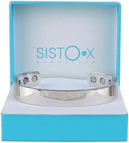 צמיד מגנטי של Sisto-X נחושת/צמיד מבריק שרוול כרום עיצוב גימור מאת Sisto-X® 6 מגנטים נדיר אדמה