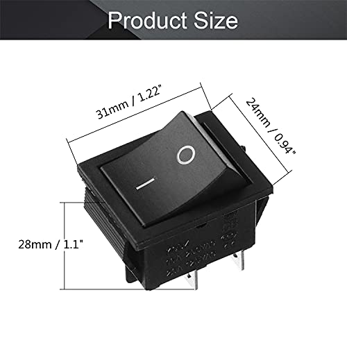 Fielect 1pcs KCD4 ON/OFF SOBLE ROCKER מתג 4PIN 250V/16A 125V/20A סירת רכב מתג נדנדה שחור מתג TOGGLE