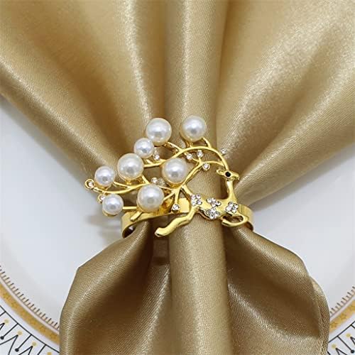 Zjhyxyh מפית טבעת מפיות מתכת מתאימה לקישוט שולחן מסיבות לחתונה