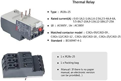 Buday JR28S-25 ממסר תרמי הגנה על כישלון שלב 1.6A 2.5A 4A 6A 8A 10A 13A 18A 25A ממסר עומס תרמי מתכוונן