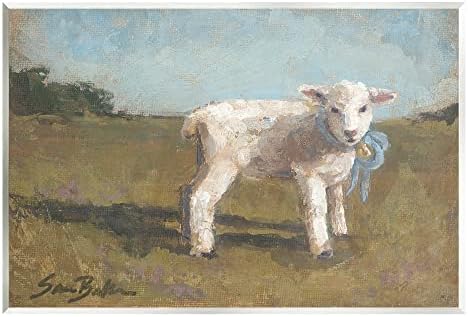 סטופל תעשיות חווה תינוק כבש ציור קיר פלאק אמנות, עיצוב על ידי שרה בייקר
