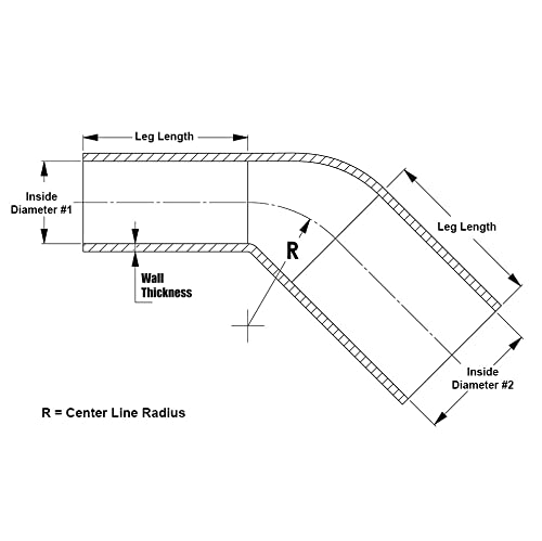 HPS 1-3/16 -1-7/8 מזהה, סיליקון 45 מעלות צינור מצמד מרפק, צינור טמפ 'גבוה 4 שכבה, אורך רגל
