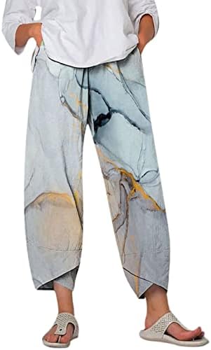 מכנסי בגדי רחוב רחוב מכנסיים היפ הופ רצים ספורט מכנסי טרנינג פעילים בקיץ פשתן כותנה רופפת מכנסי קפרי רופפים