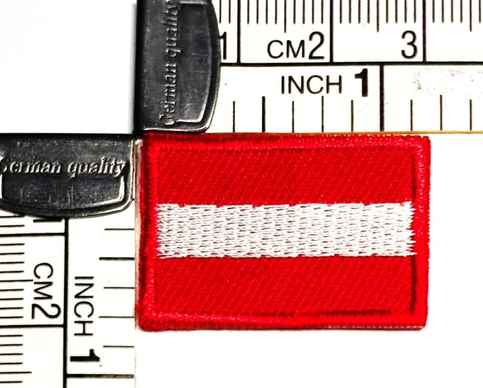 קליינפלוס 3 יחידות. 0. 6 על 1.1 אינץ'. מיני אוסטריה דגל דגל רקום אפליקצית ברזל על לתפור על תיקון כיכר צורת