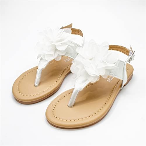 QVKARW ילדים שטוחים בעלת סיכות בוהן סנדלי פרח נעלי חוף סיכה בוהן ילדות קטנות סנדלים לנעליים חמודות לילדות