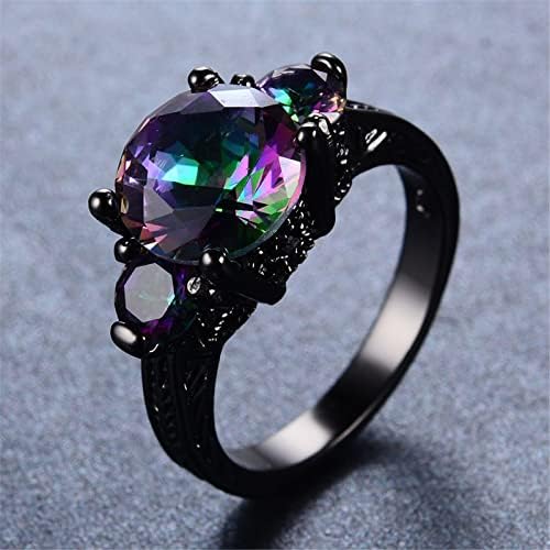 2023 מעורבות חדשה עגולה חתוכה זירקונים נשים טבעות נישואין טבעות תכשיטים לאישה טבעת נשות יהלום מלאה 1989 טבעת