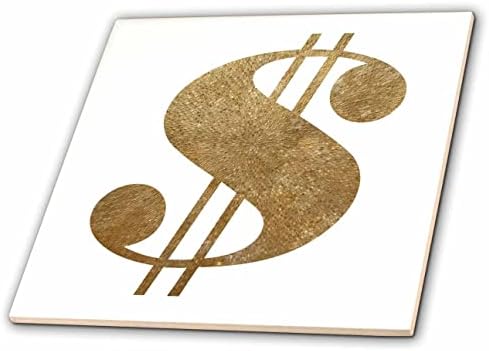 3 רוז אמנותי דולר סימן עם זהב גליטר עיצוב עם אדווה מראה אפקט-אריחים