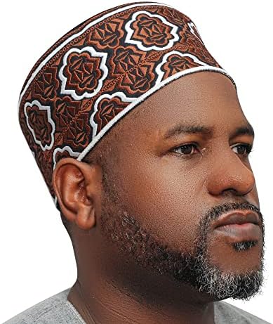 אתקופי חום עומני-סגנון אפריקאי קופי כובע 4 ב גבוה רקום מינאר אסלאמי תפילת כובע