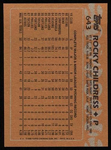 1988 Topps 643 Rocky Childress Houston NM/MT Astros