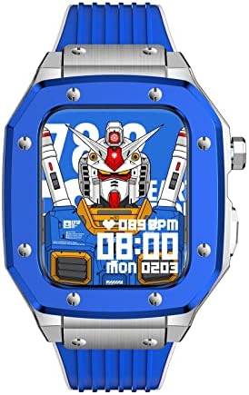מארז שעון סגסוגת Saawee לסדרת Iwatch See Cover עבור Apple Watch 7 6 5 44 45 ממ מתכת יוקרה גומי נירוסטה