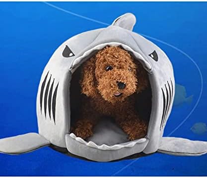בית צורת כריש כלב - שמיכות כלבים לכלבים גדולים - פליס חם רחיץ מיטת כרית כרית רכה ביתי ציוד חיות מחמד