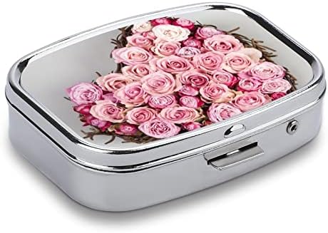 גלולת תיבת ורדים כיכר בצורת רפואת לוח מקרה נייד הפילבוקס ויטמין מיכל ארגונית גלולות מחזיק עם 3 תאים