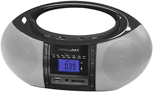 Hannlomax HX-506R רדיו AM/FM נייד, Bluetooth, חריץ USB/SD להפעלת MP3, Aux-in, AC/DC מקור כוח כפול