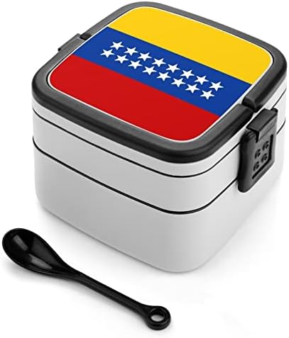 דגל גראן קולומביה מצחיק הכל במכולה אחת של בנטו קופסה עם כף לפיקניק עבודות נסיעות