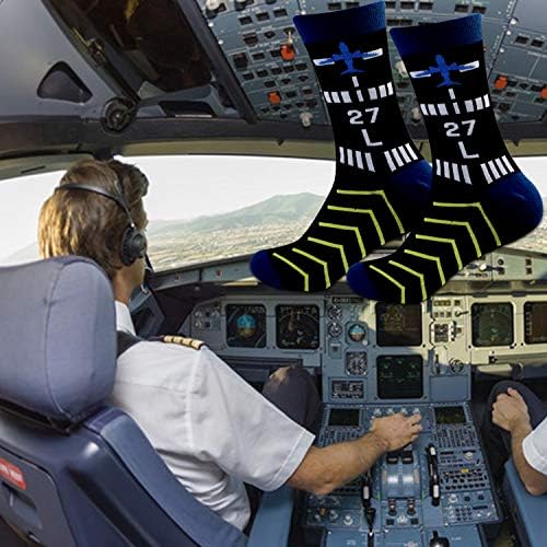 גרבי גרבי טייס MBMSO גרביים עם גרבי מטוס לתעופה לגברים עיצוב מסלול טיסה גרביים אחידות