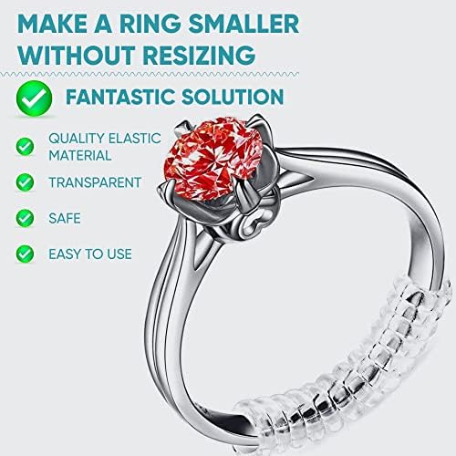 טבעת שמאי עבור רופף טבעות 14 חבילה 4 גדלים טבעת גודל שמאי עבור רופף טבעות אישה בלתי נראה ספירלת טבעת סייזר שמאי