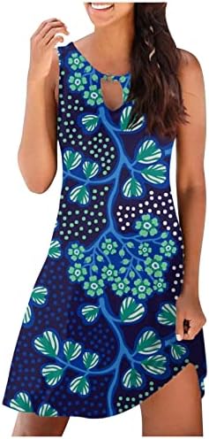 שמלת קיץ של נשים עניבה ללא שרוולים צבע חלול החוצה שמלות רופפות מיני שמלות מזדמן שמלת חוף לנשים 2023