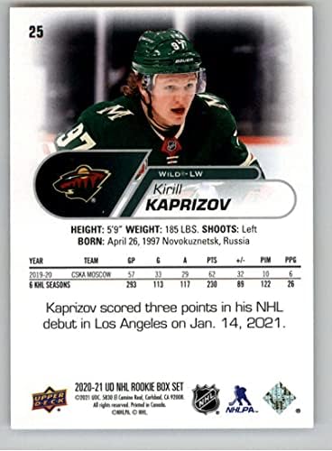2020-21 סיפון עליון NHL Star Rookies 25 KIRILL KAPRIZOV MINNESOTA כרטיס הוקי פראי NM-MT