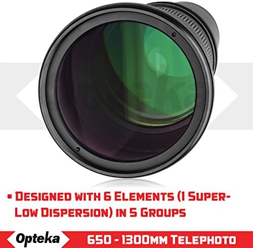 Opteka 650-2600 ממ f/8 עדשת זום טלפוטו בהגדרה גבוהה עבור Sony E-Mount