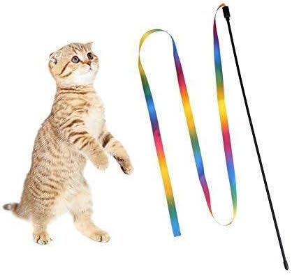 להקניט חתול מוט קשת בד לחיות מחמד צעצוע אינטראקטיבי מגרד חתלתול לשחק צעצוע שימושי ונחמד