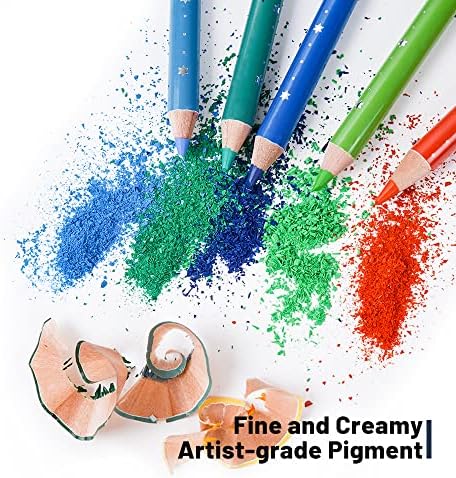 ארטקס פרימיום 72 עפרונות צבעוניים סט, רך ליבה צבעוני מוביל עם גבוהה עמידות אור + צבעי מים מברשת עטים, 48 צבעים