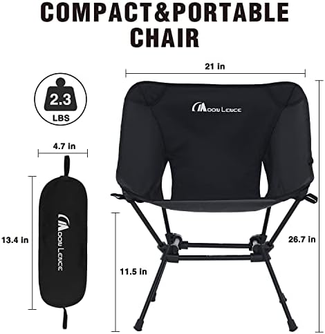 ירח לנס קמפינג כיסא קומפקטי תרמילאים כיסא מתקפל כיסא עם כיסי צד נייד כיסא קל משקל כבד החובה עבור טיולים וחוף