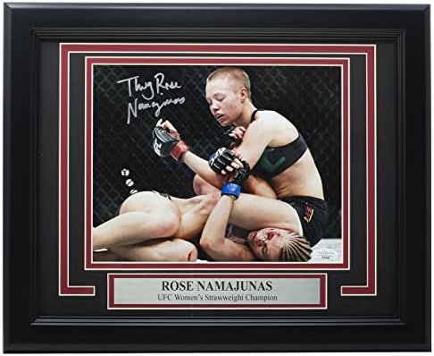 Thug Rose Namajunas חתום ממוסגר 8x10 UFC צילום לעומת פייג 'Vanzant JSA - תמונות UFC עם חתימה