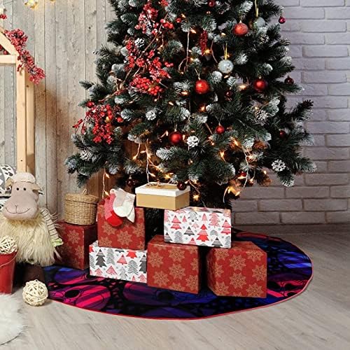 אורורה גולגולת גותית חצאית עץ חג המולד חצאית קטיפה רכה אדומה מכוסה למסיבת חג המולד קישוטים חגיגיים מקורה בחוץ