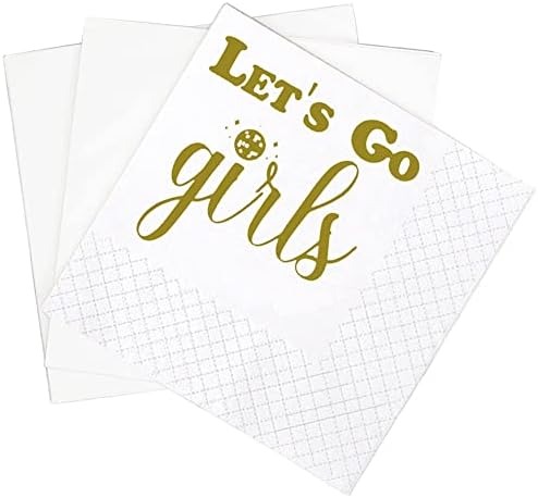 Sharkbliss Let To Go Girls מפיות, 100 חבילות זהב Let Fet Go Girls מפיות קוקטייל נייר למפיות לדיסקו המערבי של Cowgirl