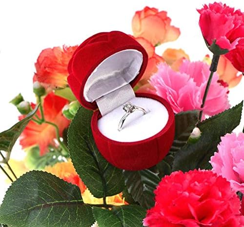 קופסת טבעת ורד אדומה של Heepdd, צורת אדום צורה עגיל תיבת תכשיטים