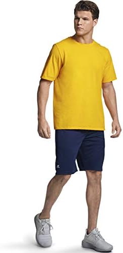 חולצות טריקו שרוול קצר תערובת כותנה לגברים של ראסל אתלטיק, פתילת לחות, הגנת ריח, עד 30+, מידות פי 4