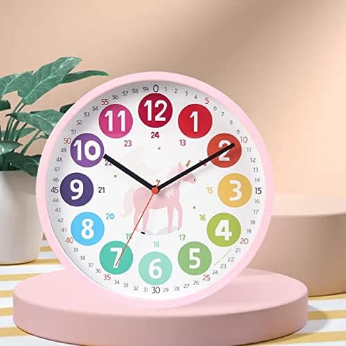 Magideal 10 Time Time Clock, שעון קיר צבעוני, שעון שקט למורים לחדר, סוס