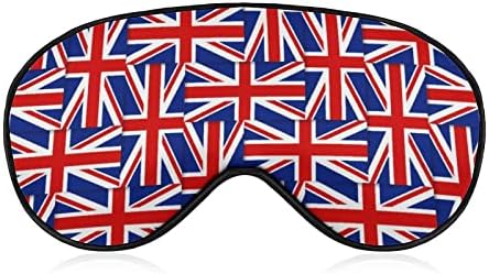 דפוס דגל בריטי מסכת עיניים שינה כיסוי עיניים עם חסימות רצועה מתכווננות עיוורת קלה לנסיעות יוגה ישנה תנומה
