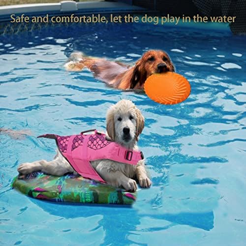 מעיל הצלה של כלבים של סומן, אפודי חיי כלבים לשחייה, אפוד לשחייה של כלבים, אפוד חיי כלבים עם ידית הצלה לשחייה