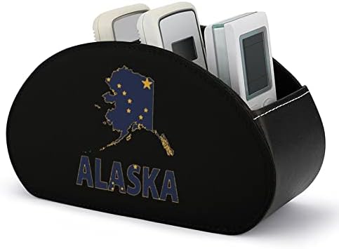דגל מפה של אלסקה מחזיק בשלט רחוק עור PU מרחוק מגש קאדי ליד מיטה שולחן שולחן שולחן מארגן מארגן