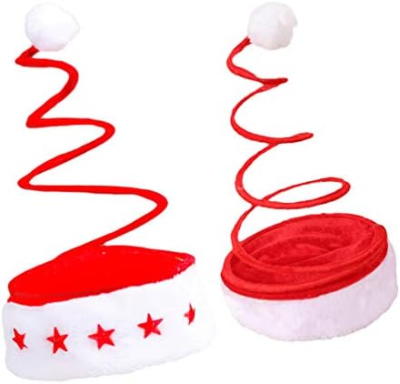טויואנדונה סנטה קלאוס תלבושת 2 יחידות חג המולד כובע סליל אביב ספירלת סנטה כובע הוביל מצחיק חג כובע בארה '