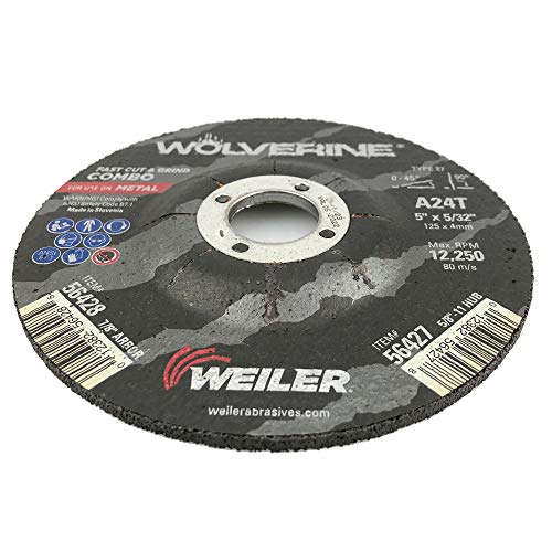 Weiler 56424 Wolverine Type 27 Cut and Gilling Combo גלגל, A24T, 7/8 חור ארבור, 9 x 1/8 , תחמוצת אלומיניום,