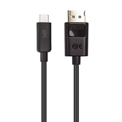 ענייני כבלים USB C ל- Displayport Cable התומך 8K 60Hz בשחור 6 ft - Thunderbolt 3 Port תואם ו- USB C לתאם Displayport