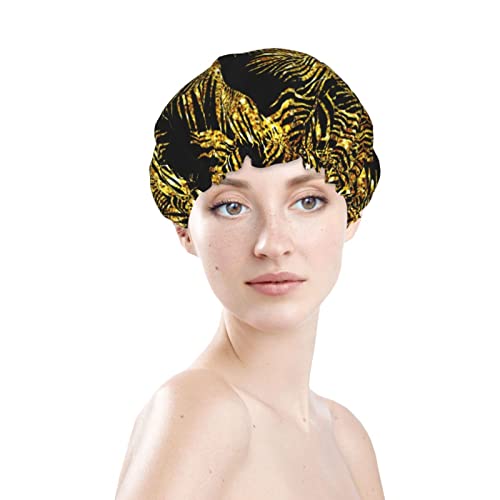 נשים לשימוש חוזר כובע שיער שולי זהב נצנצים עלים דקלים היפסטר שכבות כפול