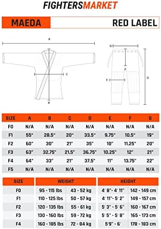 MAEDA RED LABEL 3.0 JIU JIU JITSU GI - 350 GSM FEARL WEAVE