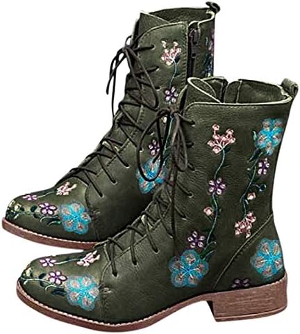 Yuhaotin 【משלוח מהיר】 נעלי הליכה לנשים עם קשת תמיכה להחליק על סנדלים מגפי קרסול זמש ציצית עור עגולה נעלי בוהן