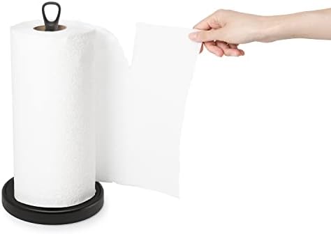 מחזיק מגבת נייר של אומברה עמדת מגבות למטבח, מתקן ייחודי, סטנדרטי, שחור/שחור