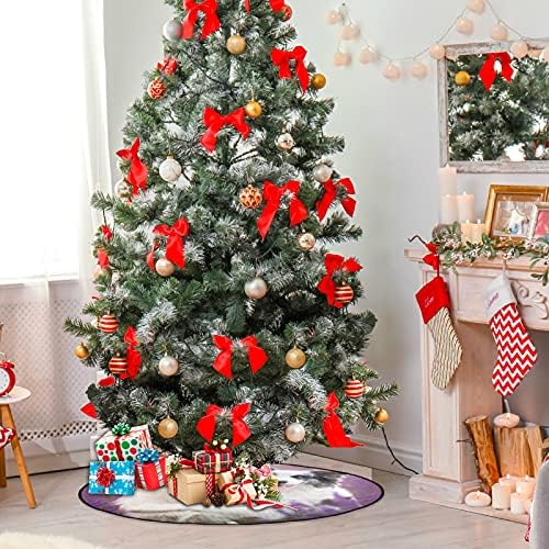 מחצלת עץ חג המולד של Visesunny Dog לקישוטים למסיבות חג חווה בית עץ גדול מחצלות כיסוי לחג המולד ליל כל הקדושים