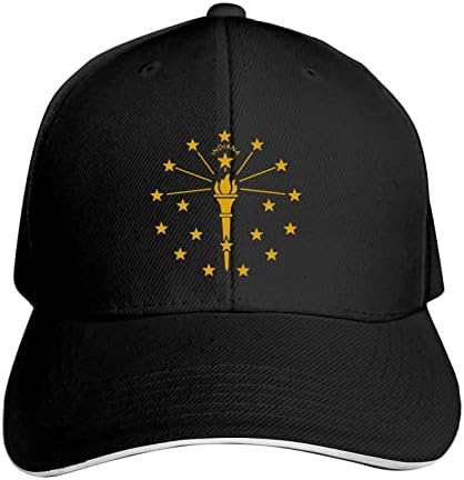 נוגד אינדיאנה דגל מדינת כובע בייסבול כובע אבא מתכוונן כובע משאיות לנשים