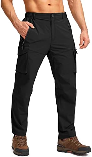 מכנסי מטען לטיולי פודולה מכנסי עבודה למכנסי עבודה לגברים UPF50+ עם כיסי רוכסן