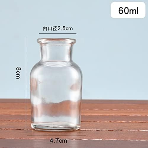מעבדת Yasez פקק מעובה מזכוכית אטומה שקופה בקבוק מגיב פה רחב 60-1000 מל