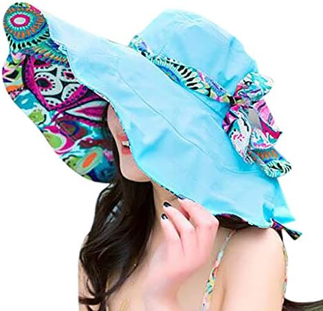 כובעי שמש בקיץ לנשים רחבים שופעים כובעי חוף דו-צדדיים נשים תקליטון גדול שוליים הדפסת קש קש שמש כובע בייסבול